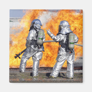 Firefighters battle a simulated fire magnet