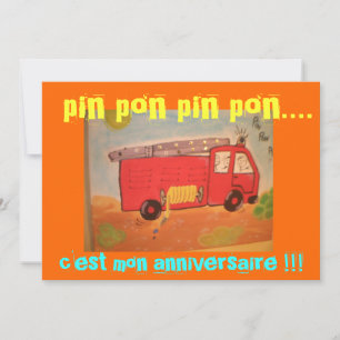 firefighters' birthday invitation