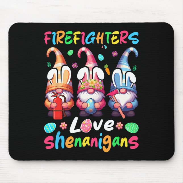 Firefighters Costume Shenanigans Lover Three Gnome Mouse Pad (Front)