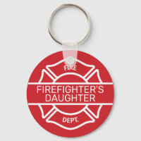 Firefighter's Daughter Red Keychain
