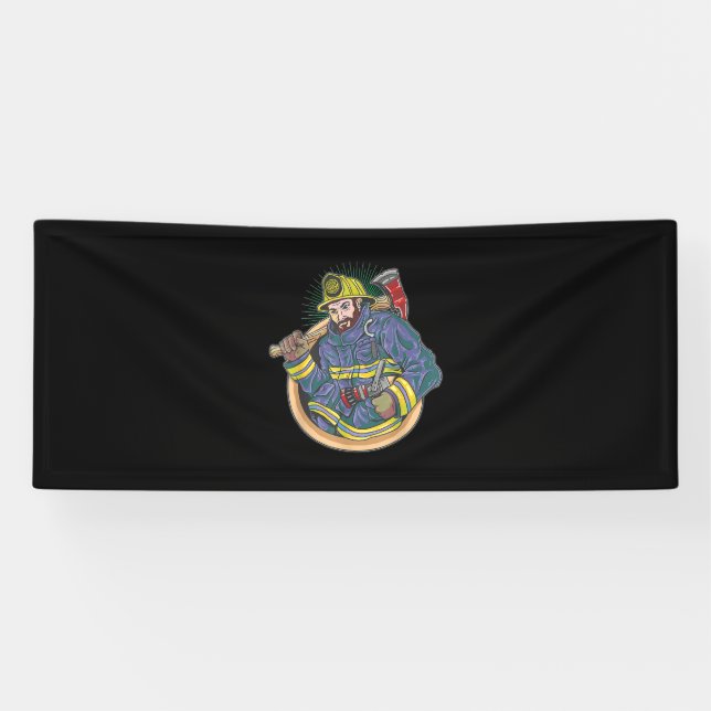 Firefighters | Firefighter Eagerly To Save Lives Banner (Horizontal)