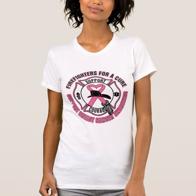 Firefighters For A Cure Breast Cancer T-Shirt (Front)