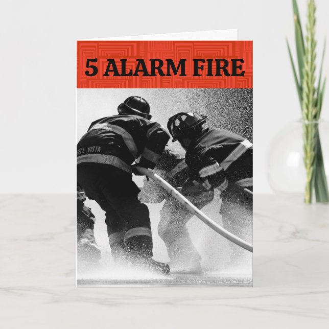FIREFIGHTERS FUNNY BIRTHDAY GREETING CARD FOR HER (Front)