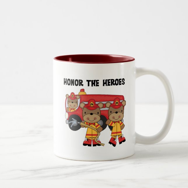Firefighters Honour the Heroes Tshirts and Gifts Two-Tone Coffee Mug (Right)