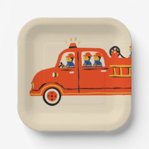 Firefighters Paper Plate