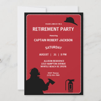 Firefighters Retirement Party Invitation