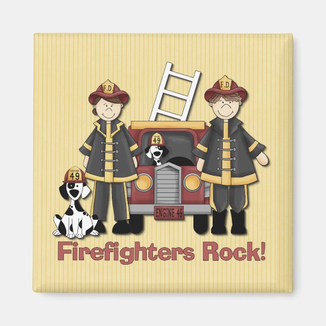 Firefighters Rock Magnet (Front)