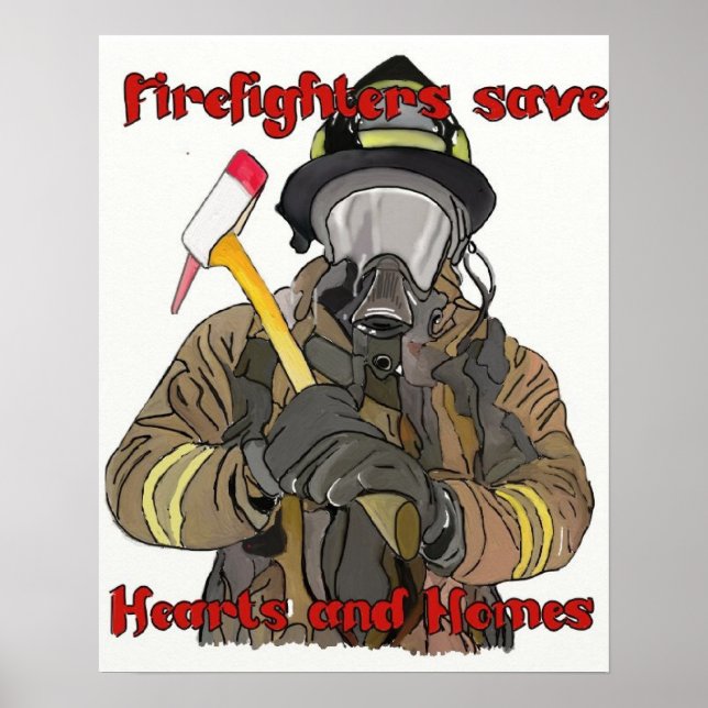 Firefighters save Hearts and Homes Poster (Front)