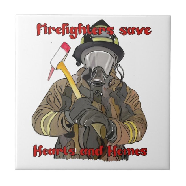 Firefighters Save Hearts and Homes Tile (Front)