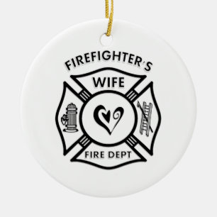Firefighters Wife Ceramic Tree Decoration