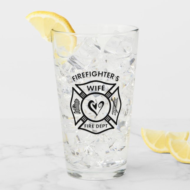 Firefighters Wife Maltese Cross Glass (Front Ice)