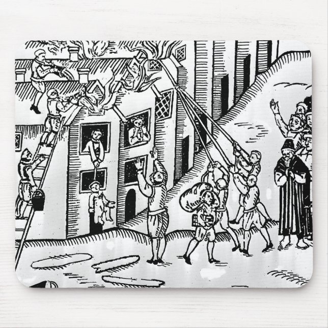 Firefighting during the Great Fire of London Mouse Pad (Front)