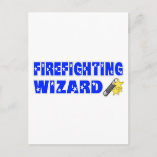Firefighting Wizard Postcard