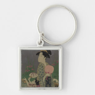 Fireflies, 1793 (colour woodcut) key ring
