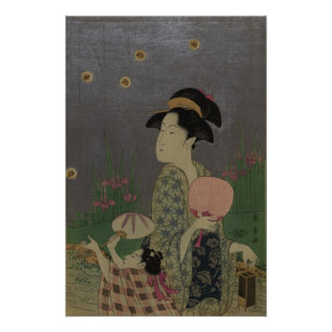 Fireflies, 1793 (colour woodcut) poster