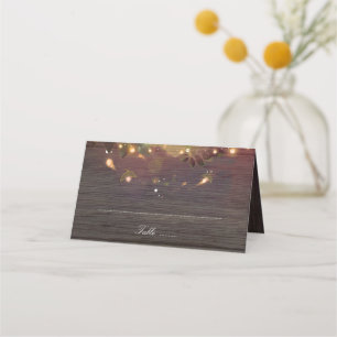 Fireflies and Mason Jar Rustic Wedding Place Card