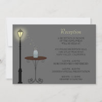 Fireflies and Mason Jar Wedding Reception Card
