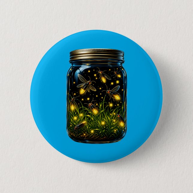 Fireflies Bugs In A Jar Glow Bug Lightning Insects 6 Cm Round Badge (Front)