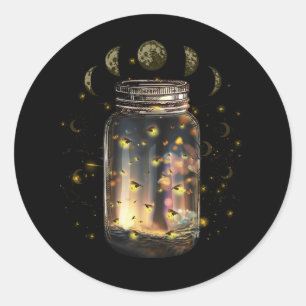 Fireflies Bugs In Jar Firefly Lightning Insects Gl Classic Round Sticker