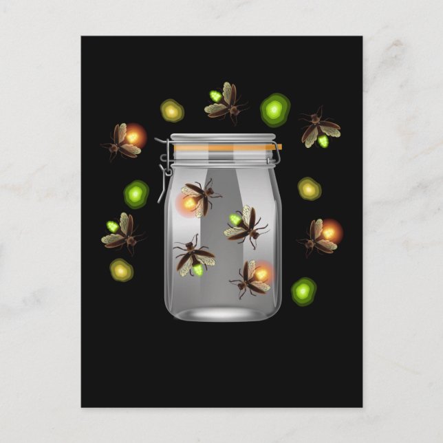 Fireflies Camping Insects Postcard (Front)