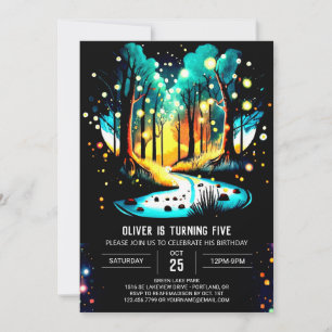 Fireflies Dance Enchanted Forest Birthday Invitation