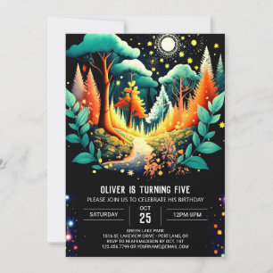 Fireflies Dance Wonderland Birthday Invitation