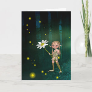FIREFLIES & ELF GIRL FANTASY ART BIRTHDAY CARDS