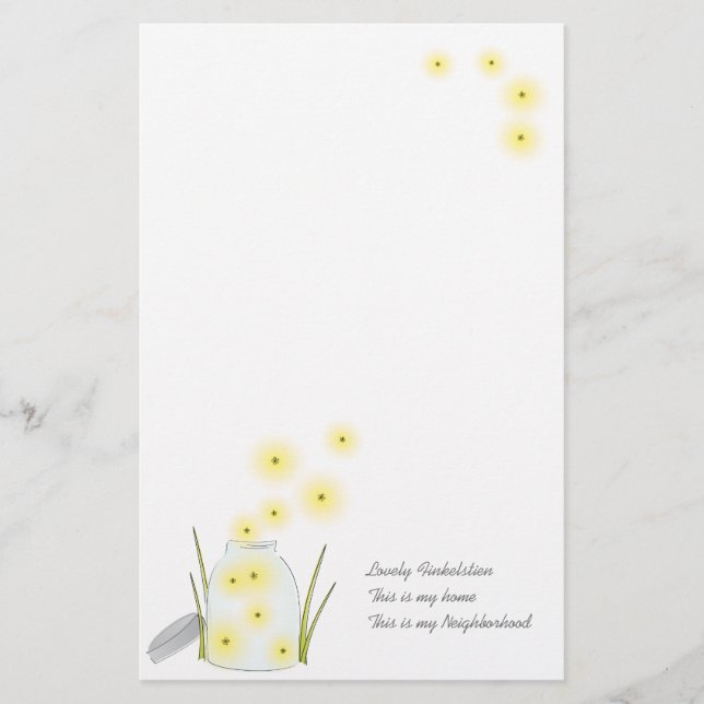 Fireflies Flying Stationery (Front)