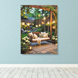 Fireflies Garden Patio Canvas Print