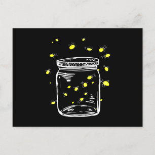 Fireflies Glas Jar Firefly Postcard