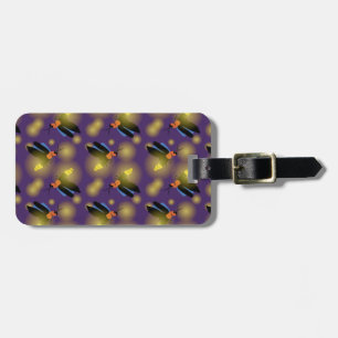 Fireflies Graphic on Purple Luggage Tag