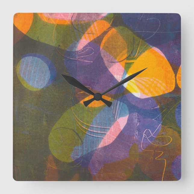 Fireflies I Square Wall Clock (Front)