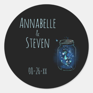 Fireflies in Jar Personalised Classic   Classic Round Sticker