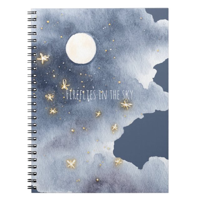 Fireflies in the Sky Moon Up High Notebook (Front)