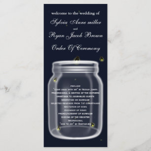 fireflies mason jar  Wedding program Programme