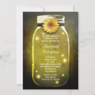 Fireflies & Mason Jar Whimsical Bridal Shower Invitation