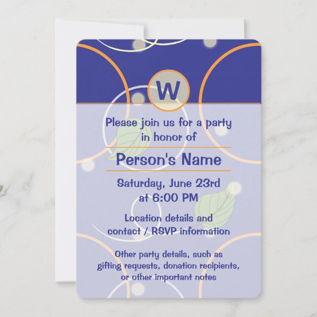 Fireflies Over Water Party Invitation (Front)