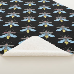 Firefly (black) - Sherpa Blanket