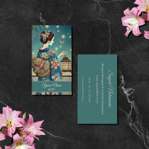 Firefly Elegance – Summer Kimono Business Card