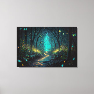 Firefly Forest Beautiful and Magical Canvas Print