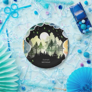 Firefly Forest Woodland Birthday Paper Plate