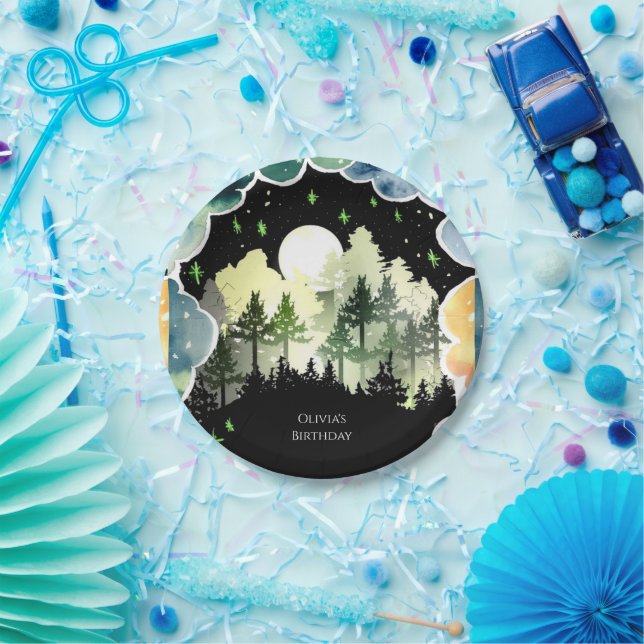 Firefly Forest Woodland Birthday Paper Plate (Party)