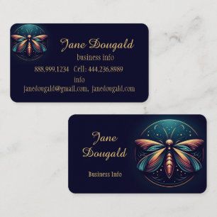 Firefly Lightning Bug Logo Custom Professional Business Card