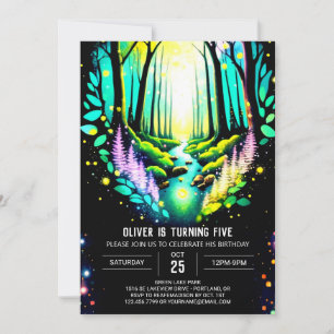 Firefly Magic Enchanted Woods Birthday Invitation