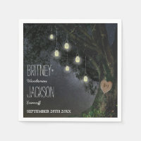 Firefly Mason Jar Oak Tree Wedding Napkins