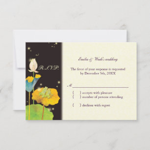 Firefly Night Cute Romantic Wedding RSVP Card