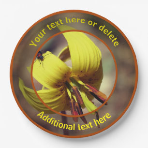 Firefly On Trout Lily Flower Personalised Party Paper Plate
