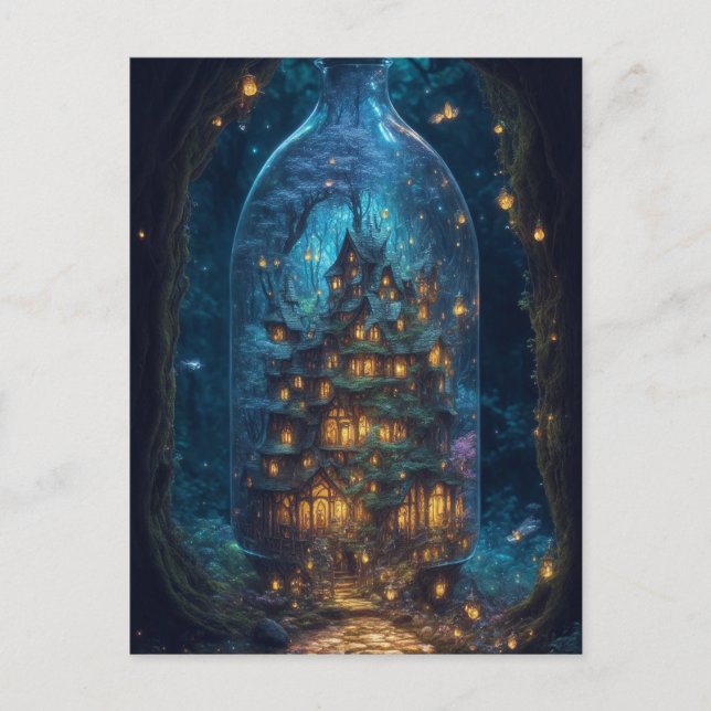 Firefly Village | Fantasy Digital Art  Postcard (Front)