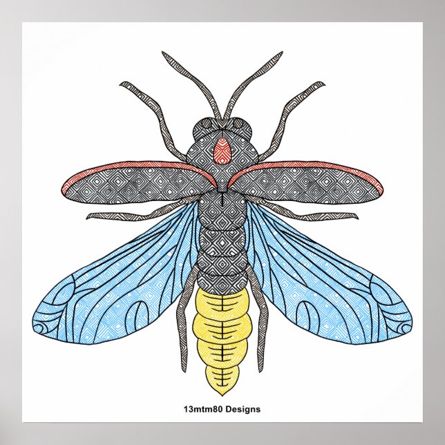 Firefly (white) - Poster Print (Front)