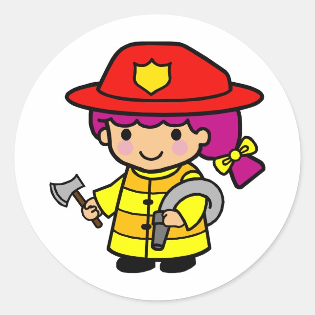 Firegirl Classic Round Sticker (Front)